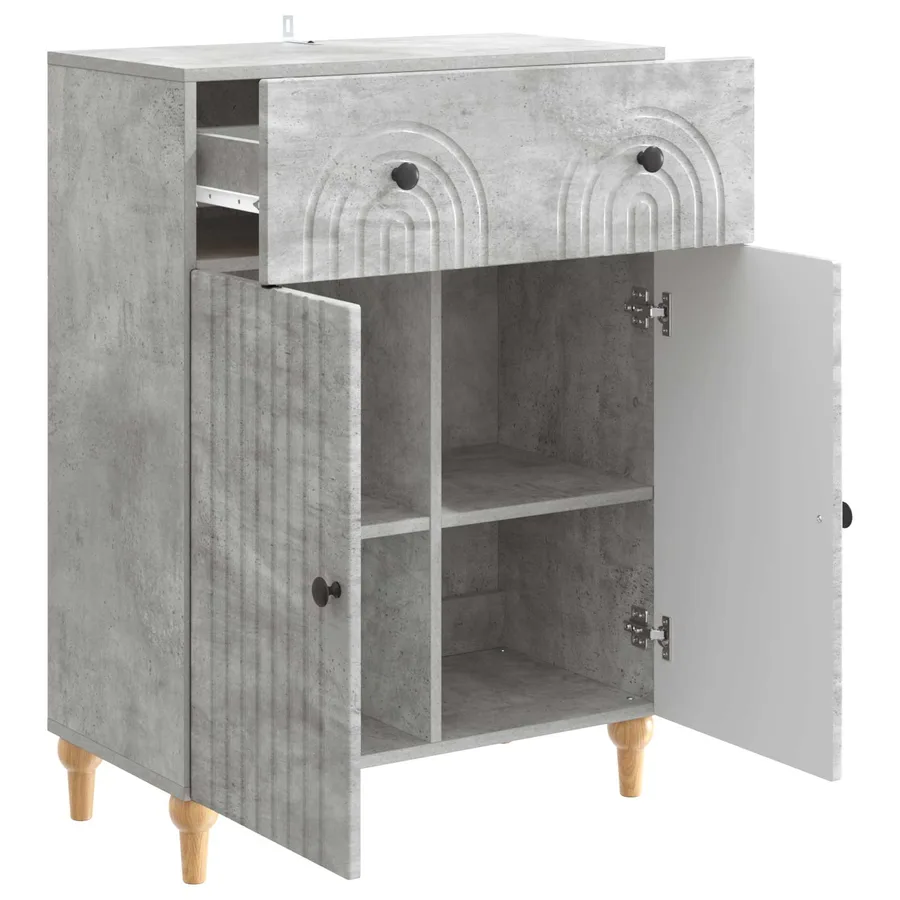Buffet Gris béton 66 x 34,5 x 90 cm Bois d'ingénierie - 5