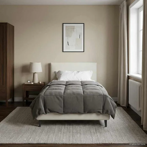 Duvet d'été simple Matelassé Gris clair 135 x 220 cm Microfibre