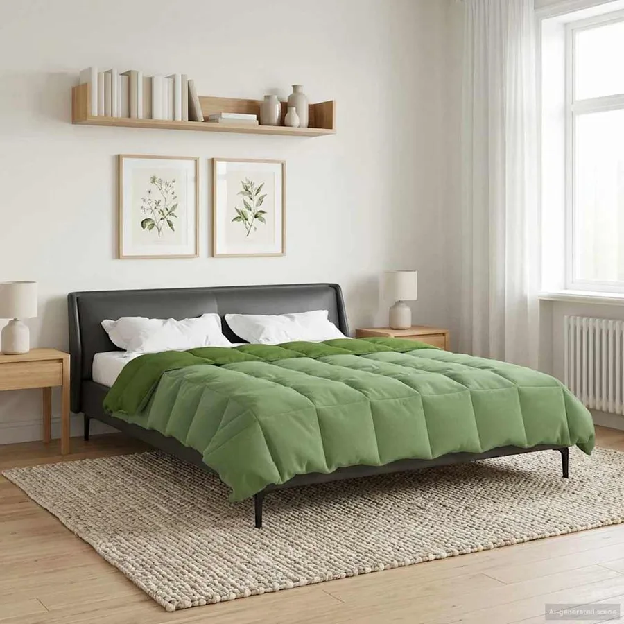 Duvet complet toute l'année Vert 220 x 260 cm Microfibre - 4