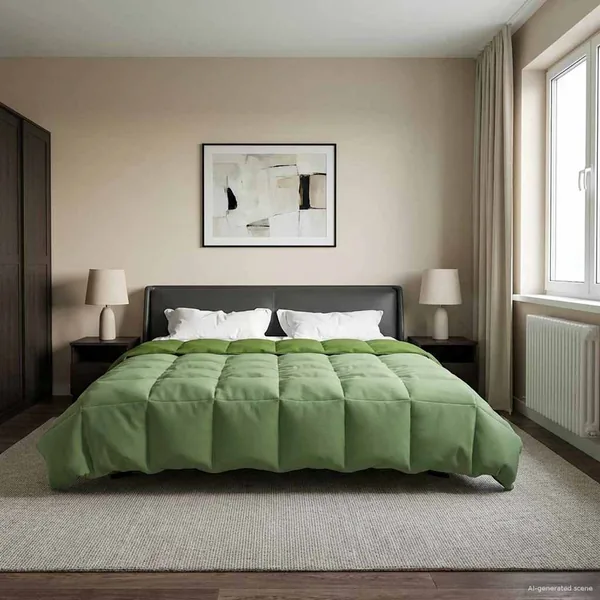 Duvet complet toute l'année Vert 200 x 220 cm Microfibre