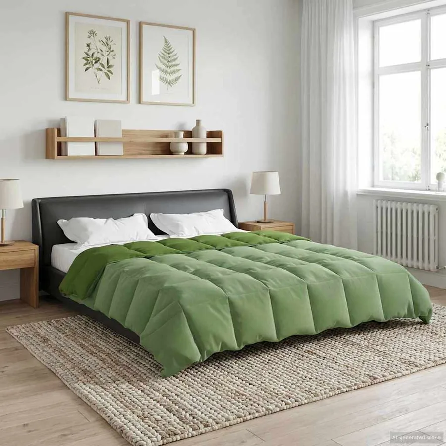 Duvet complet toute l'année Vert 200 x 220 cm Microfibre - 4