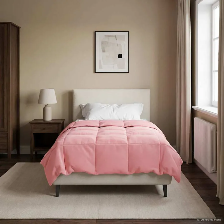 Duvet d'été simple Matelassé Rose 135 x 200 cm Microfibre - 4