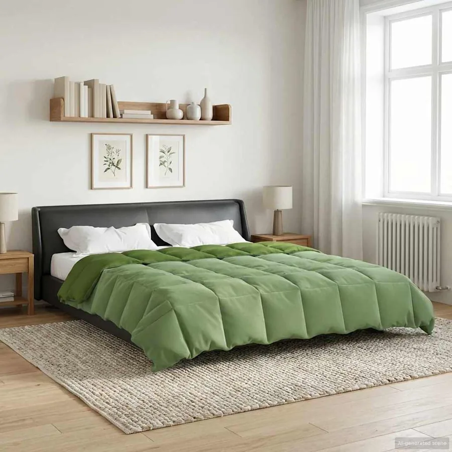 Duvet d'été simple Matelassé Vert 220 x 240 cm Microfibre