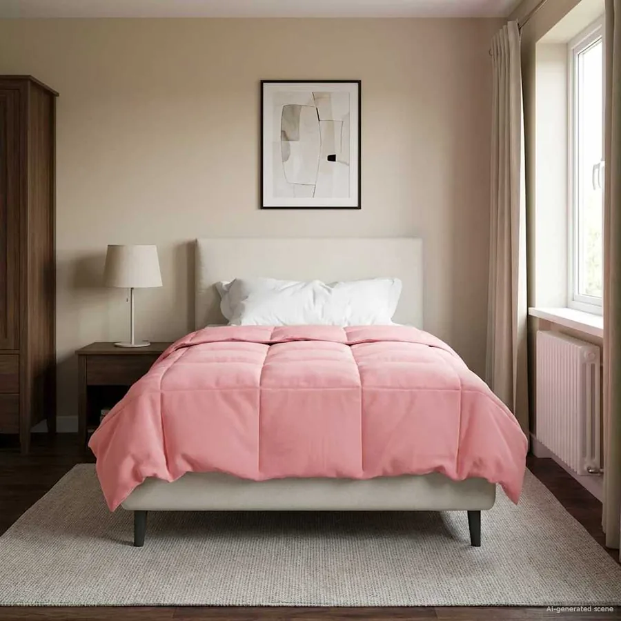 Duvet d'été simple Matelassé Rose 155 x 220 cm Microfibre