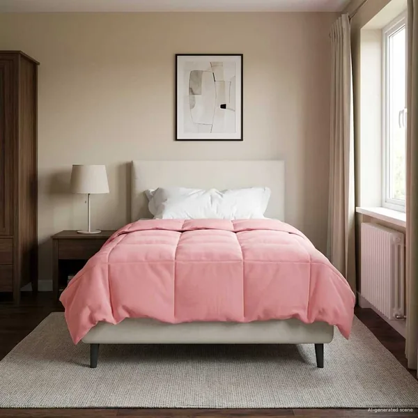 Duvet d'été simple Matelassé Rose 155 x 220 cm Microfibre