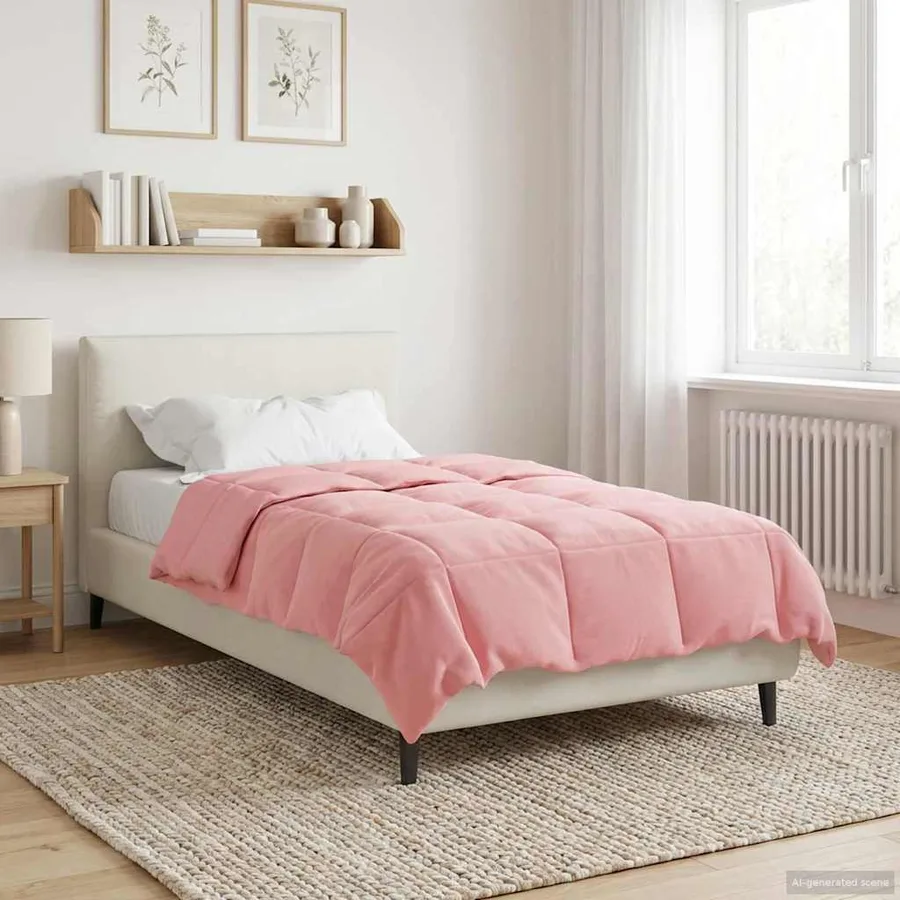 Duvet d'été simple Matelassé Rose 155 x 220 cm Microfibre - 4