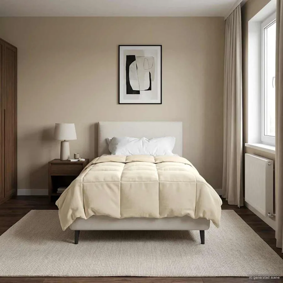 Duvet complet toute l'année Crème 135 x 220 cm Microfibre - 4
