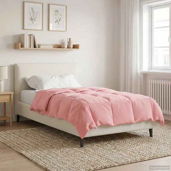 Duvet complet toute l'année Rose 135 x 220 cm Microfibre