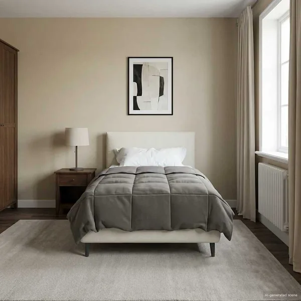 Duvet d'hiver Matelassé Gris clair 140 x 220 cm Microfibre