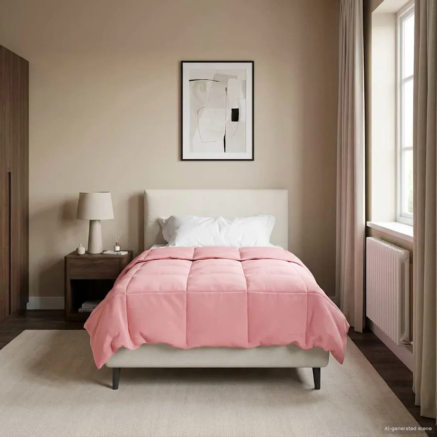 Duvet complet toute l'année Rose 155 x 220 cm Microfibre - 4
