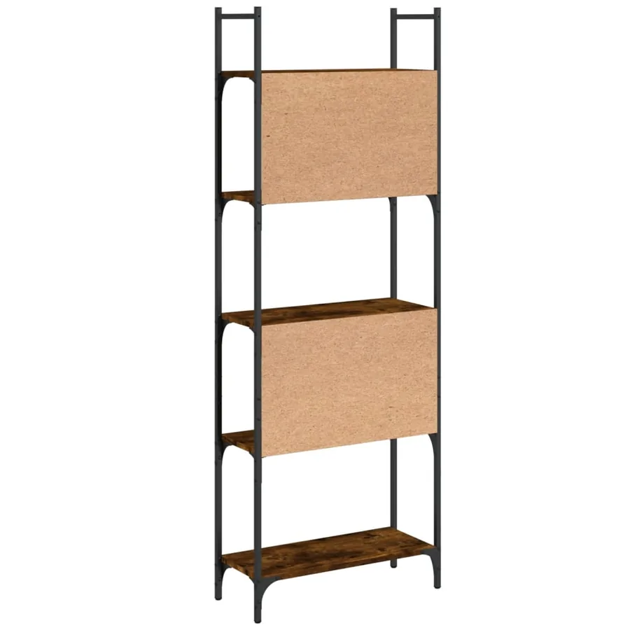 Bibliothèque à 5 niveaux chêne fumé 60,5x24x166,5 cm - 7