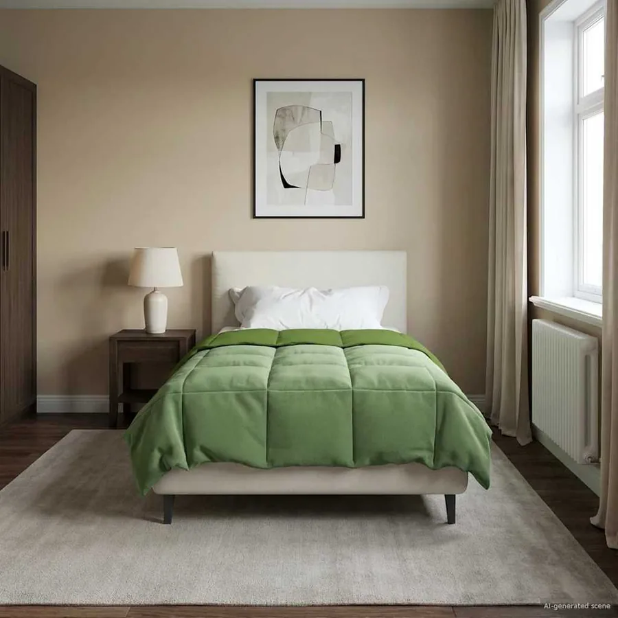 Duvet d'hiver Matelassé Vert 135 x 200 cm Microfibre
