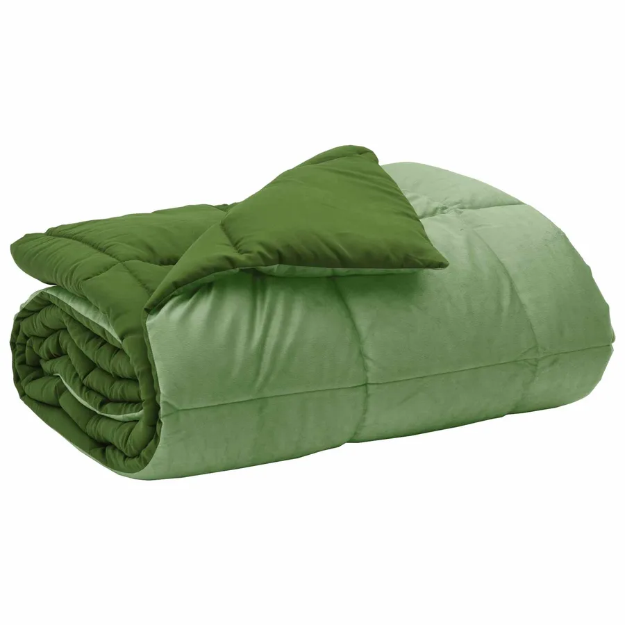 Duvet d'hiver Matelassé Vert 135 x 200 cm Microfibre - 2
