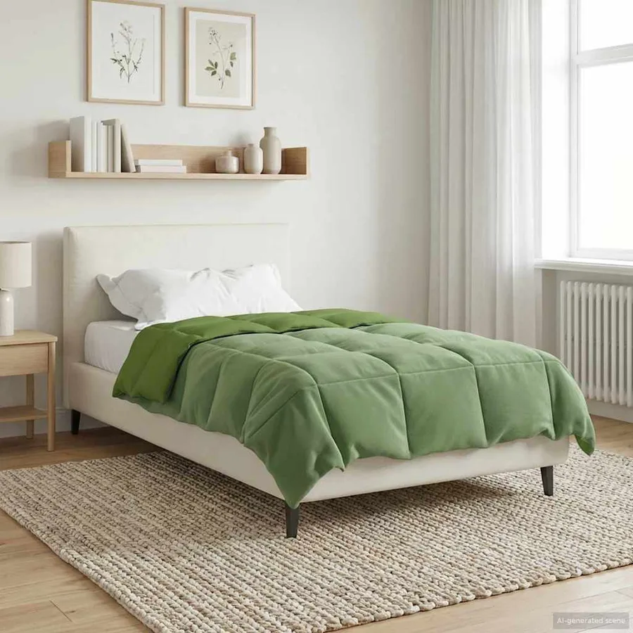 Duvet d'hiver Matelassé Vert 135 x 200 cm Microfibre - 4