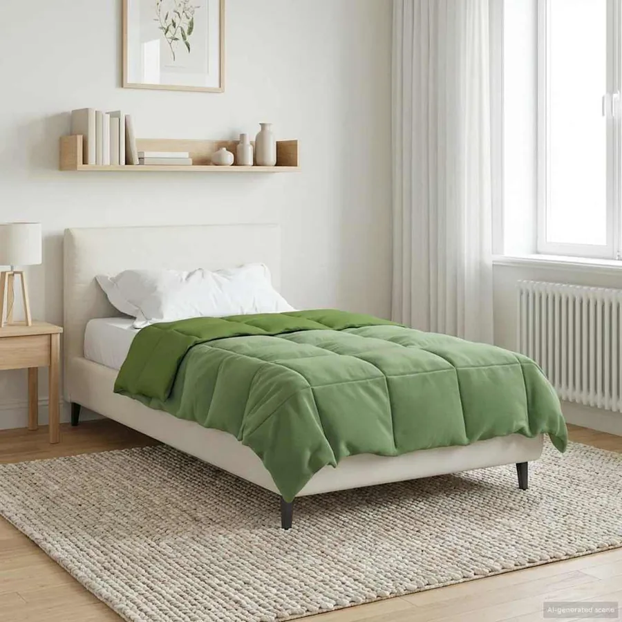 Duvet d'hiver Matelassé Vert 155 x 220 cm Microfibre