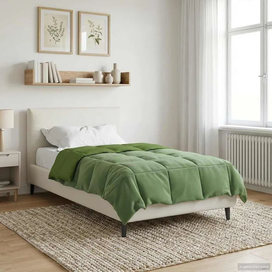 Duvet complet toute l'année Vert 155 x 200 cm Microfibre