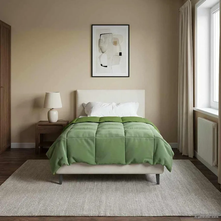 Duvet complet toute l'année Vert 155 x 200 cm Microfibre - 4