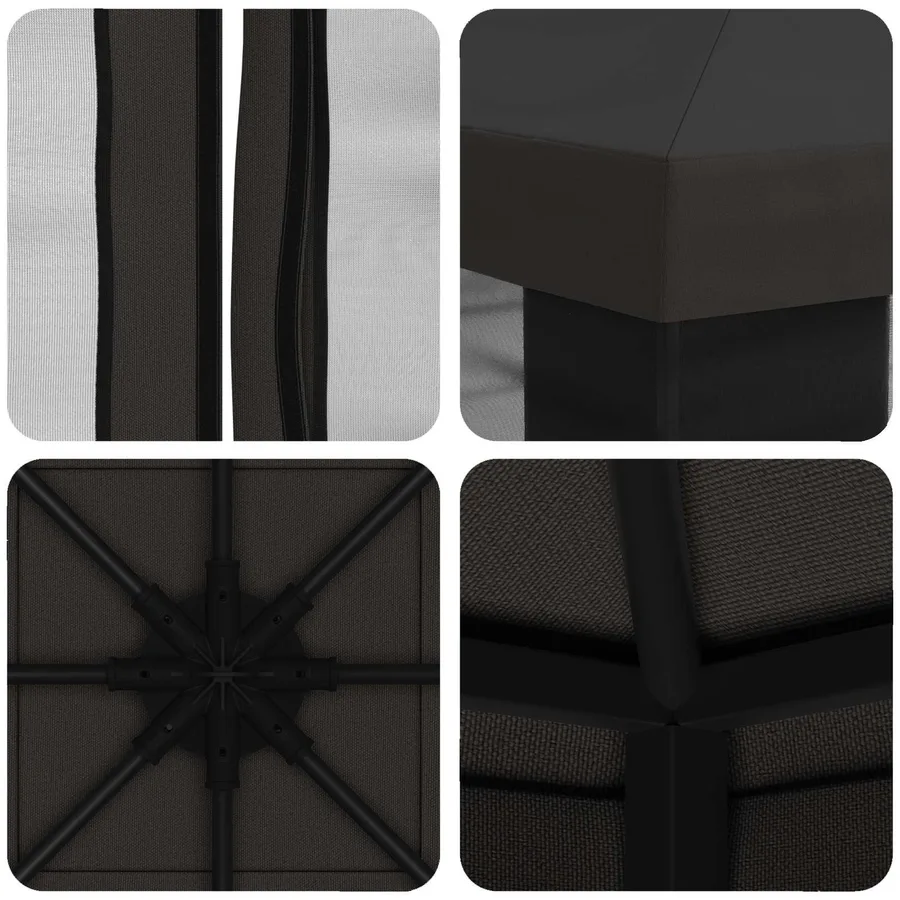 Abri de jardin avec parois 3 x 3 m Anthracite - 7