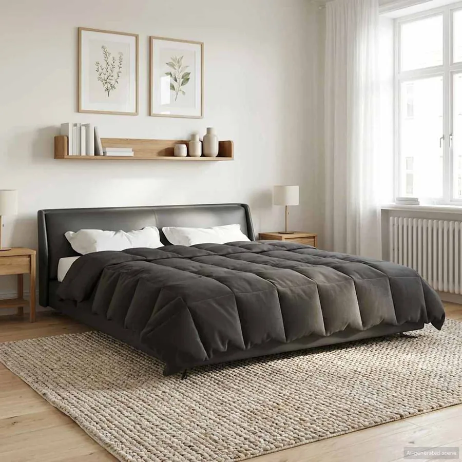 Duvet d'été simple Matelassé Anthracite 200 x 200 cm Microfibre
