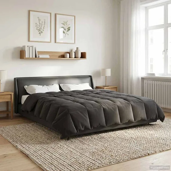 Duvet d'été simple Matelassé Anthracite 200 x 200 cm Microfibre