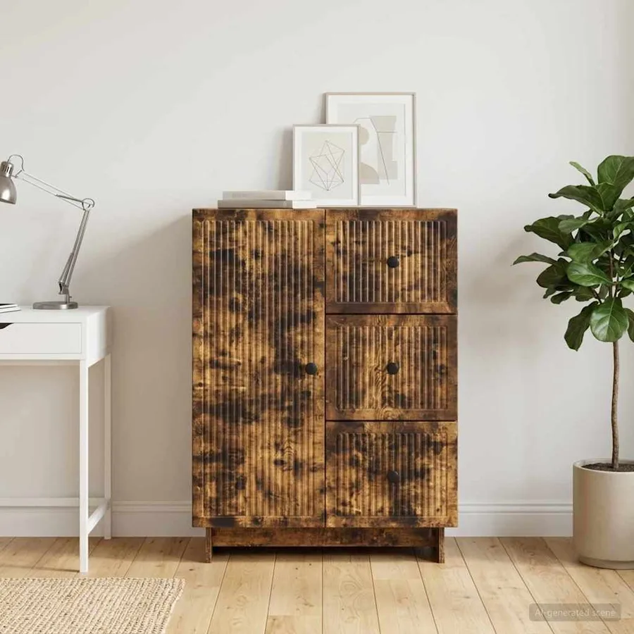 Buffet Chêne fumé 66 x 34,5 x 90 cm Bois d'ingénierie - 4