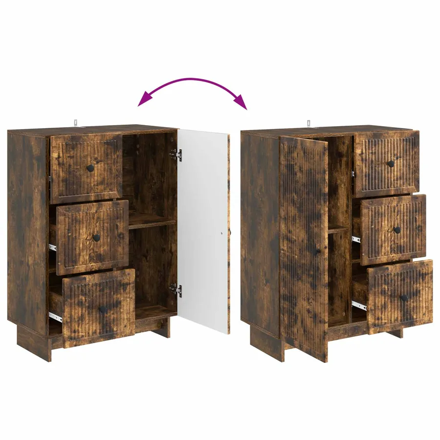 Buffet Chêne fumé 66 x 34,5 x 90 cm Bois d'ingénierie - 8