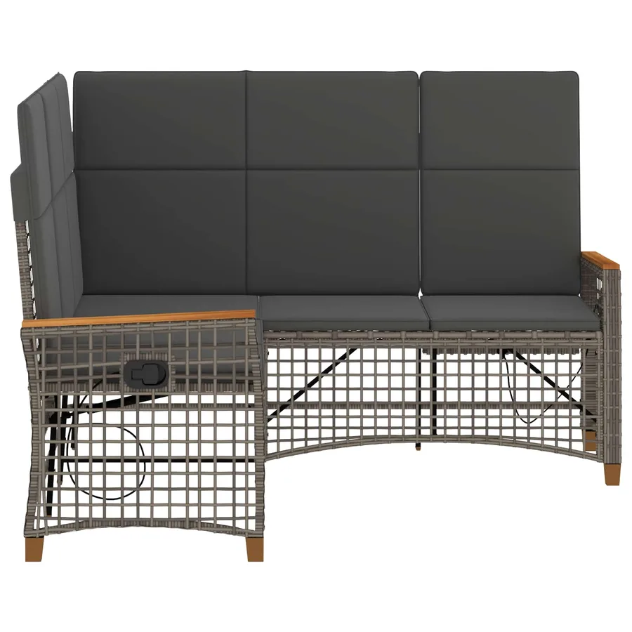 Ensemble de canapés inclinables de jardin Gris et Gris foncé - 6