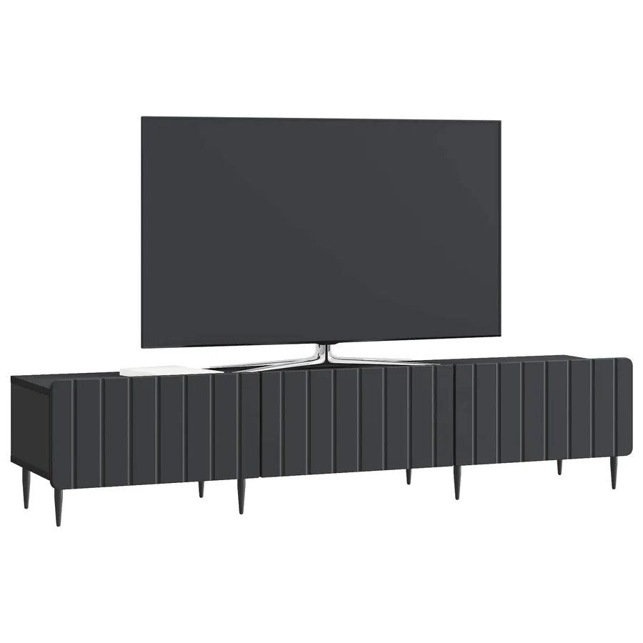 Meuble TV avec tiroir Noir 147 x 34,5 x 32 cm Bois d'ingénierie - 3