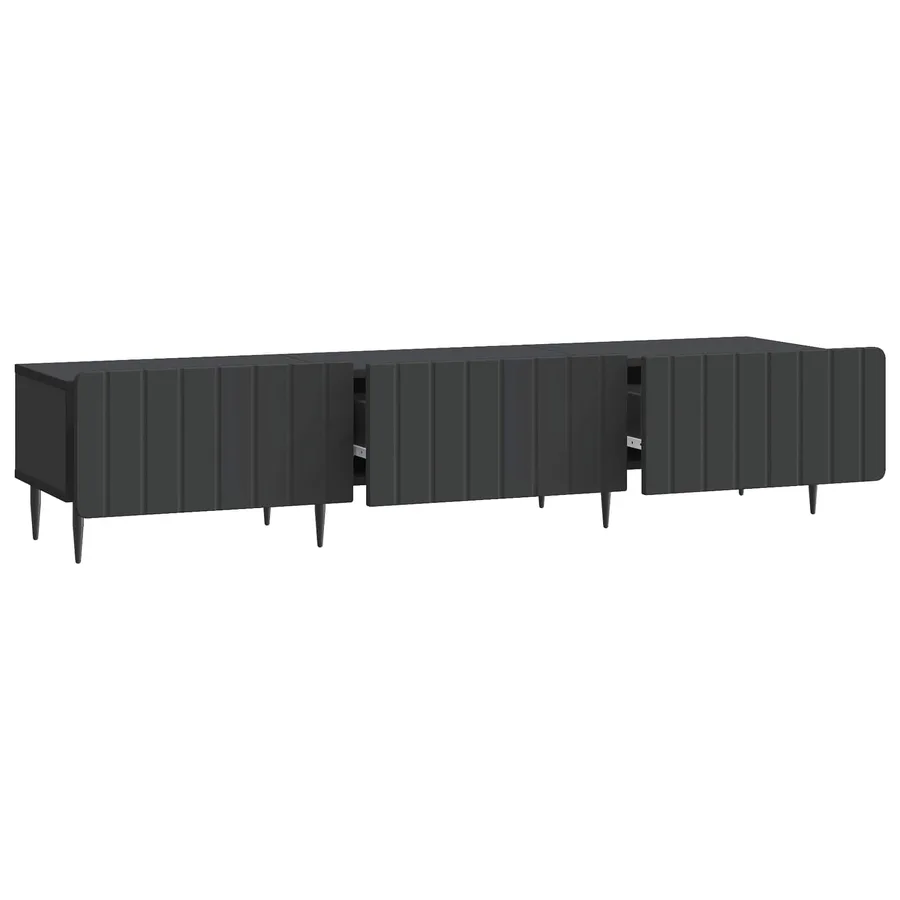 Meuble TV avec tiroir Noir 147 x 34,5 x 32 cm Bois d'ingénierie - 5