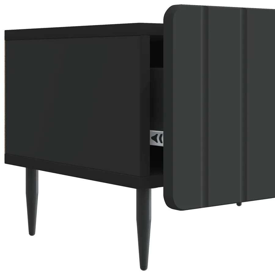 Meuble TV avec tiroir Noir 147 x 34,5 x 32 cm Bois d'ingénierie - 9