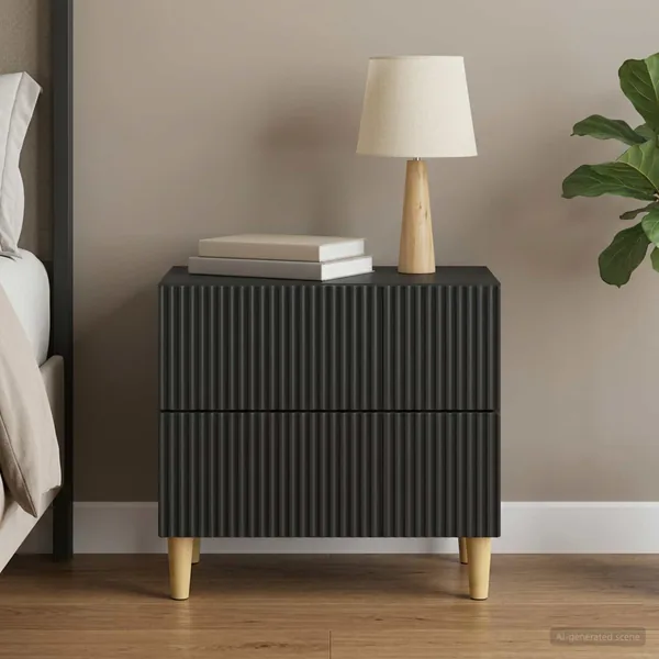 Cabinet de chevet Noir 62 x 34,5 x 48 cm Bois d'ingénierie
