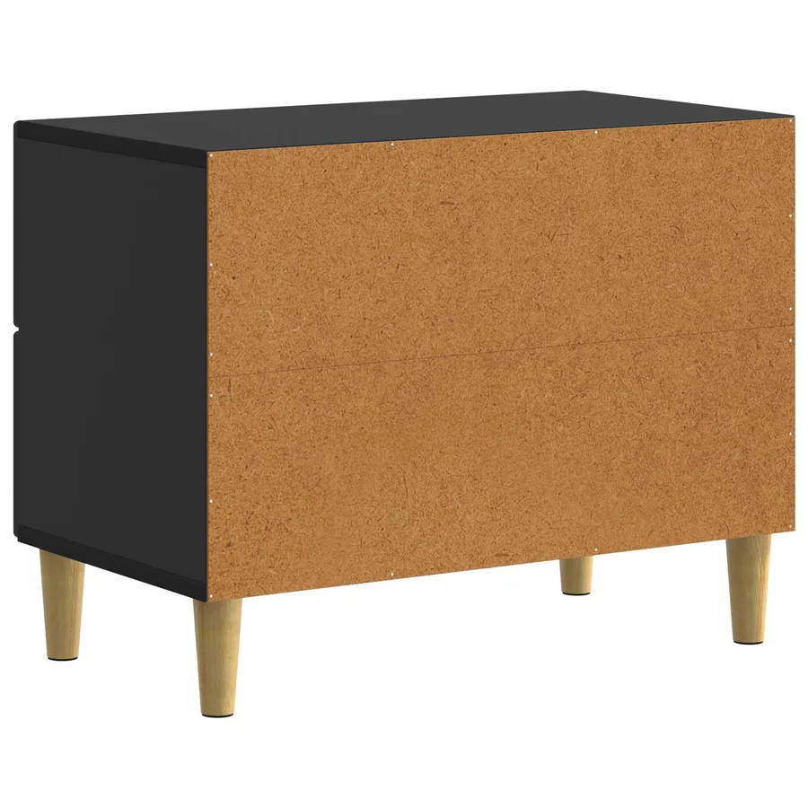 Cabinet de chevet Noir 62 x 34,5 x 48 cm Bois d'ingénierie - 7