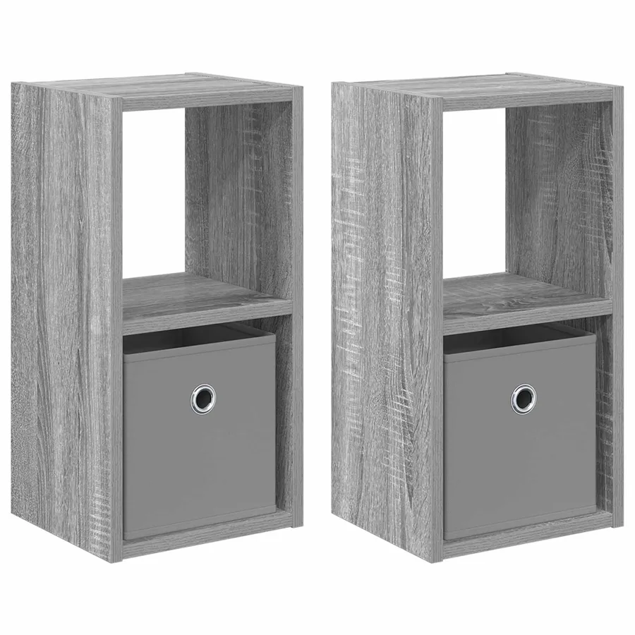 Table de chevet 2 pcs Gris Sonoma 25,5 x 22 x 49,5 cm - 2
