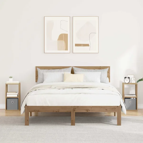Table de chevet 2 pc Chêne artisanal 25,5 x 22 x 49,5 cm