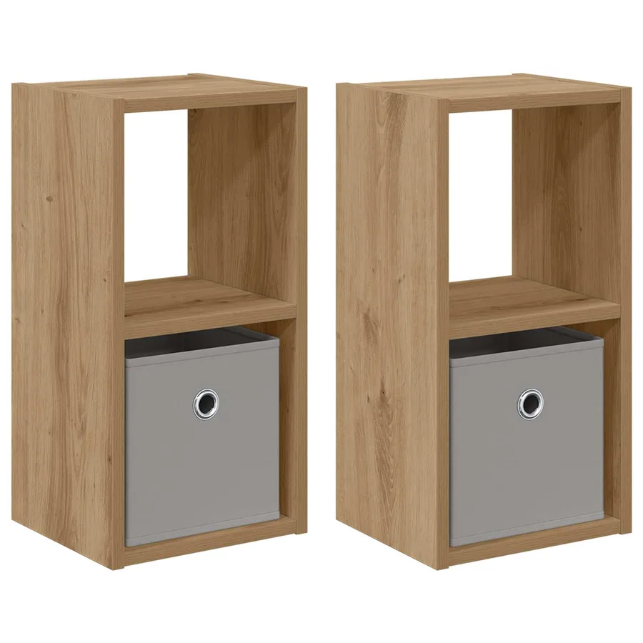 Table de chevet 2 pc Chêne artisanal 25,5 x 22 x 49,5 cm - 2