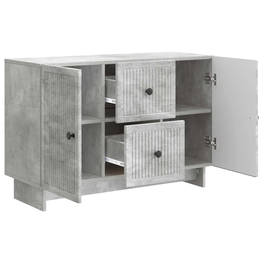 Buffet Gris béton 89 x 34,5 x 60 cm Bois d'ingénierie - 5