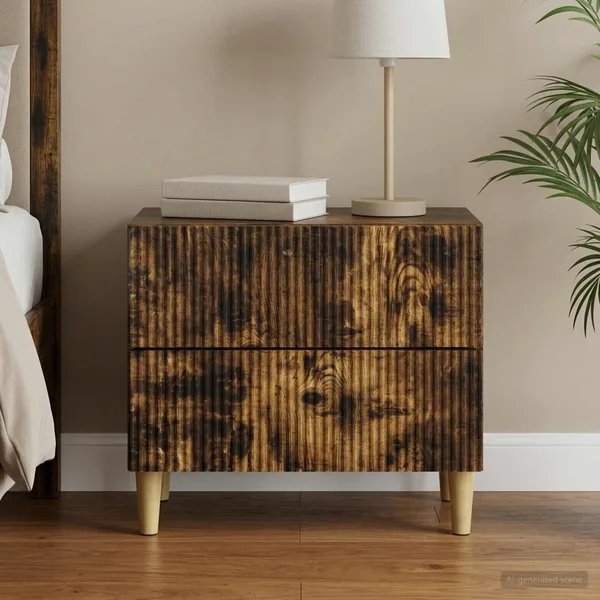 Cabinet de chevet avec tiroir Chêne fumé 62 x 34,5 x 48 cm