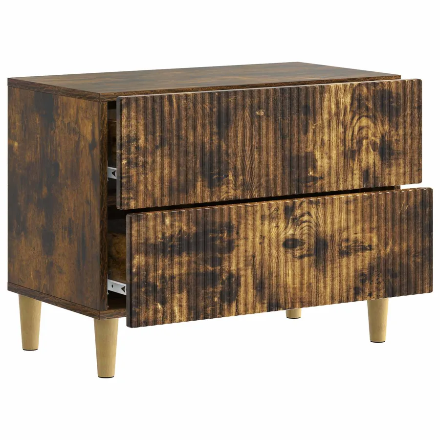 Cabinet de chevet avec tiroir Chêne fumé 62 x 34,5 x 48 cm - 4