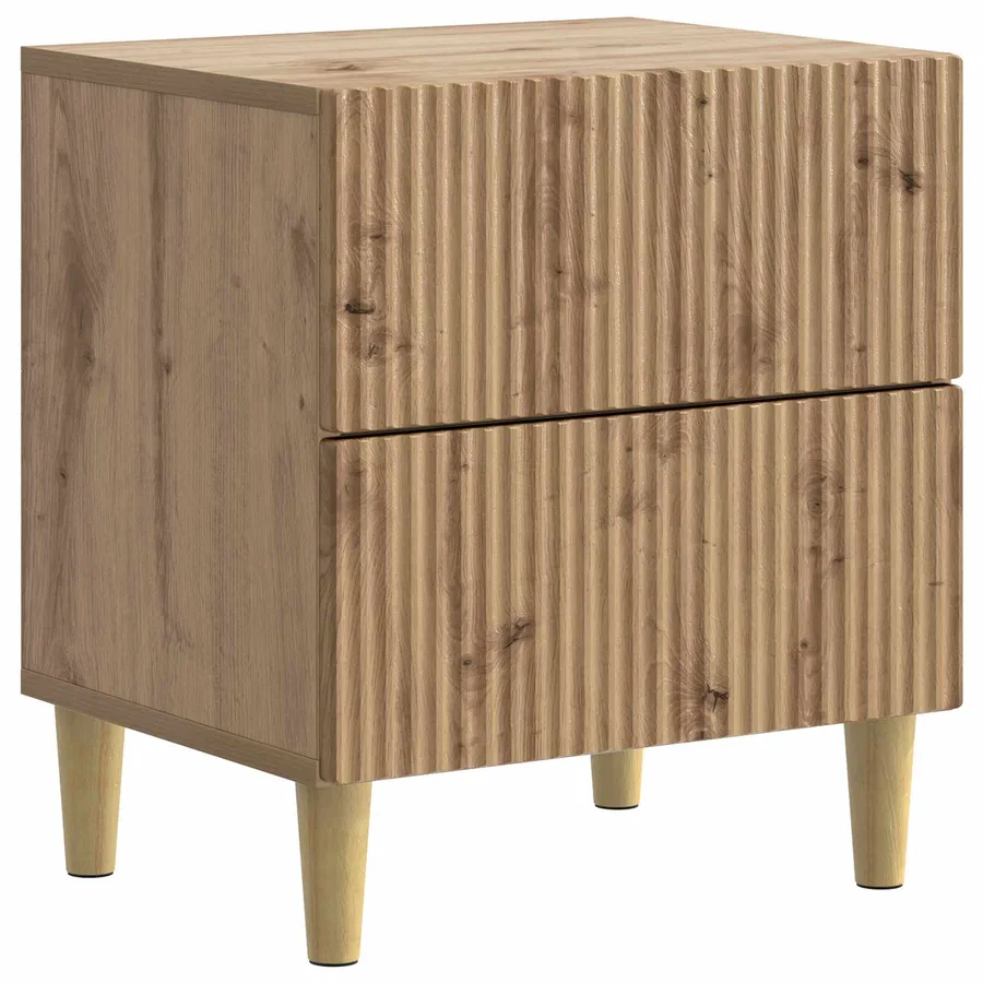Cabinet de chevet 2 pc Chêne artisanal 43 x 34,5 x 48 cm - 5