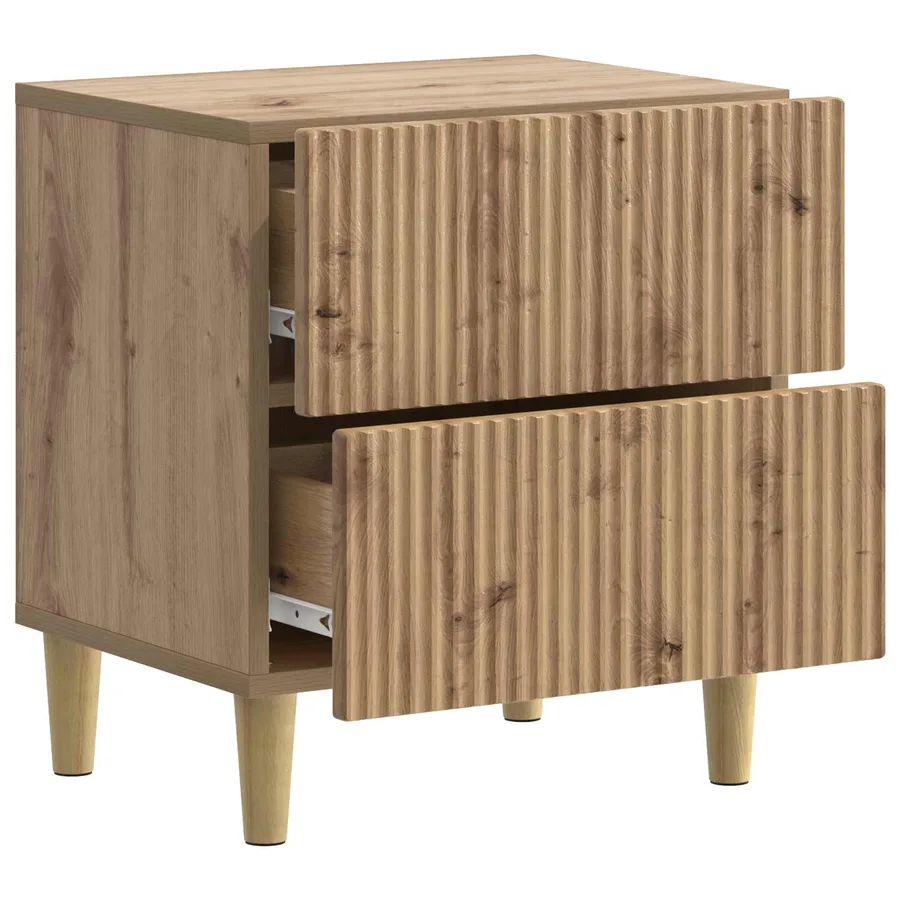 Cabinet de chevet 2 pc Chêne artisanal 43 x 34,5 x 48 cm - 6