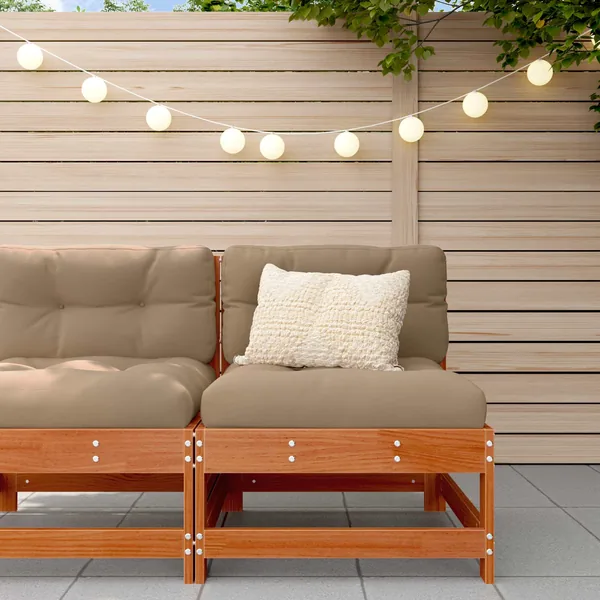 Sofa de jardin milieu Bois de pin massif Brun cire