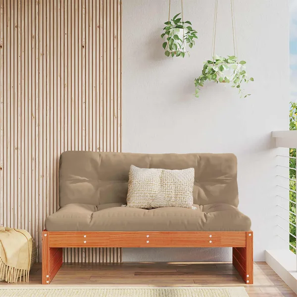 Sofa de jardin milieu Pin massif Brun Ciré