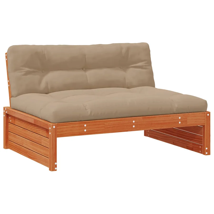 Sofa de jardin milieu Pin massif Brun Ciré - 2