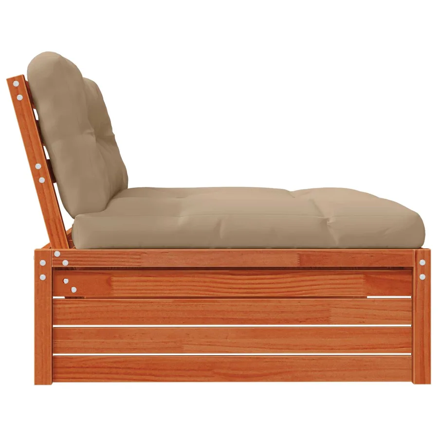 Sofa de jardin milieu Pin massif Brun Ciré - 5