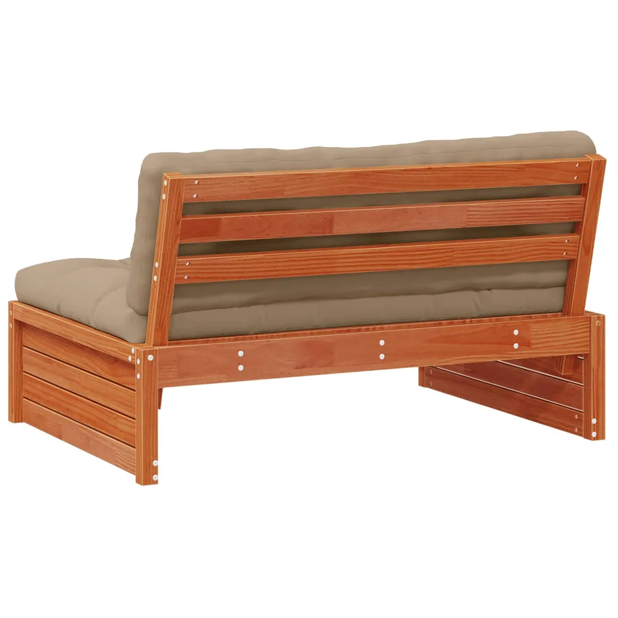 Sofa de jardin milieu Pin massif Brun Ciré - 6