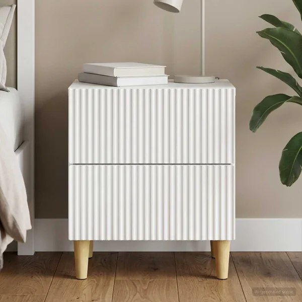 Cabinet de chevet Blanc 43 x 34,5 x 48 cm Bois d'ingénierie