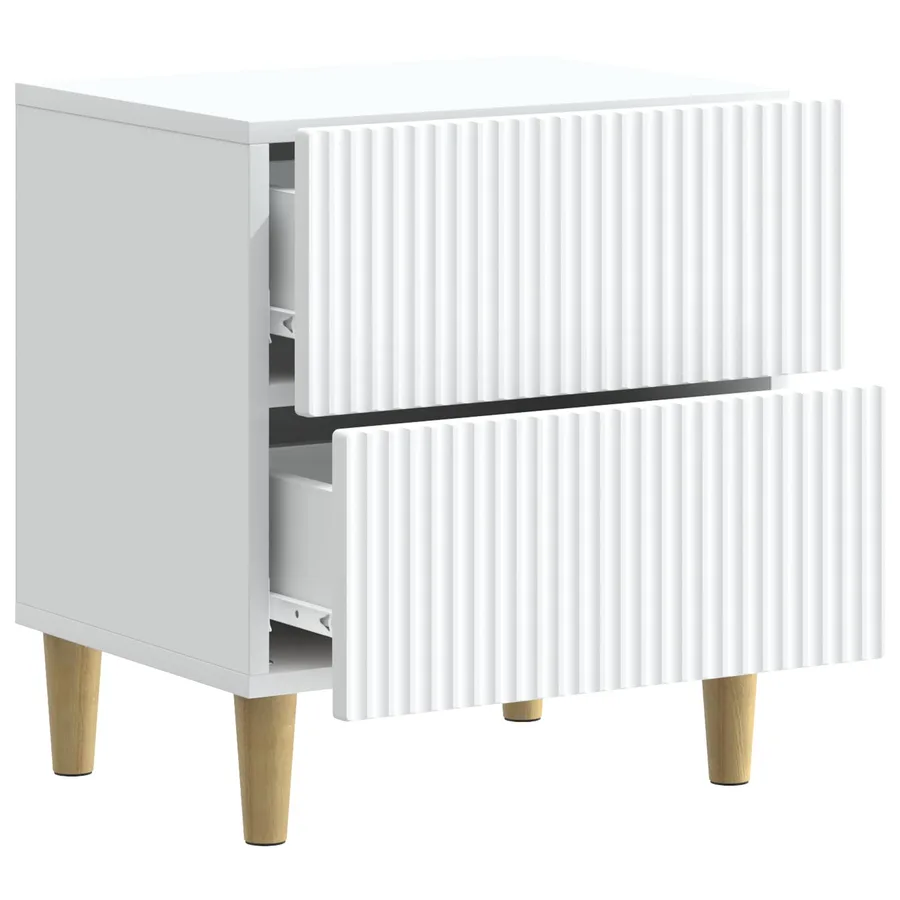 Cabinet de chevet Blanc 43 x 34,5 x 48 cm Bois d'ingénierie - 4