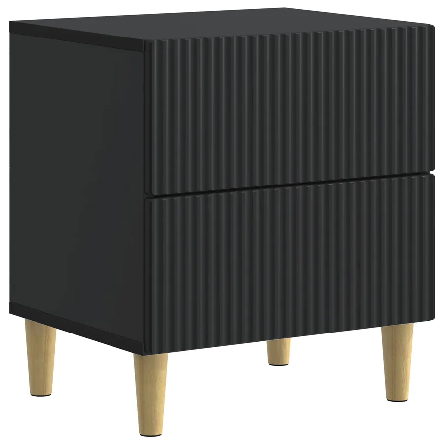Cabinet de chevet Noir 43 x 34,5 x 48 cm Bois d'ingénierie - 2