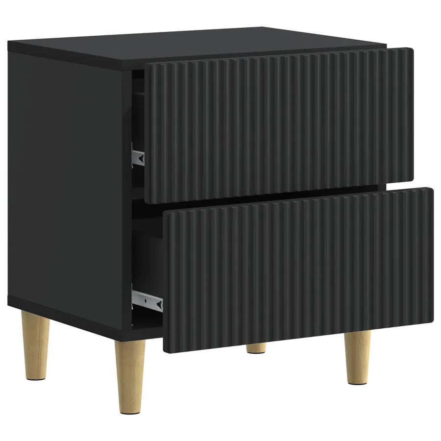 Cabinet de chevet Noir 43 x 34,5 x 48 cm Bois d'ingénierie - 4
