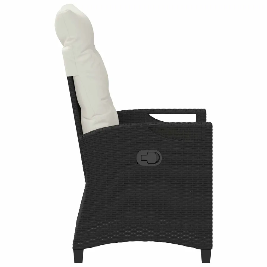 Chaise de jardin 2 pcs Noir et Crème 56 x 60 x 112 cm - 6